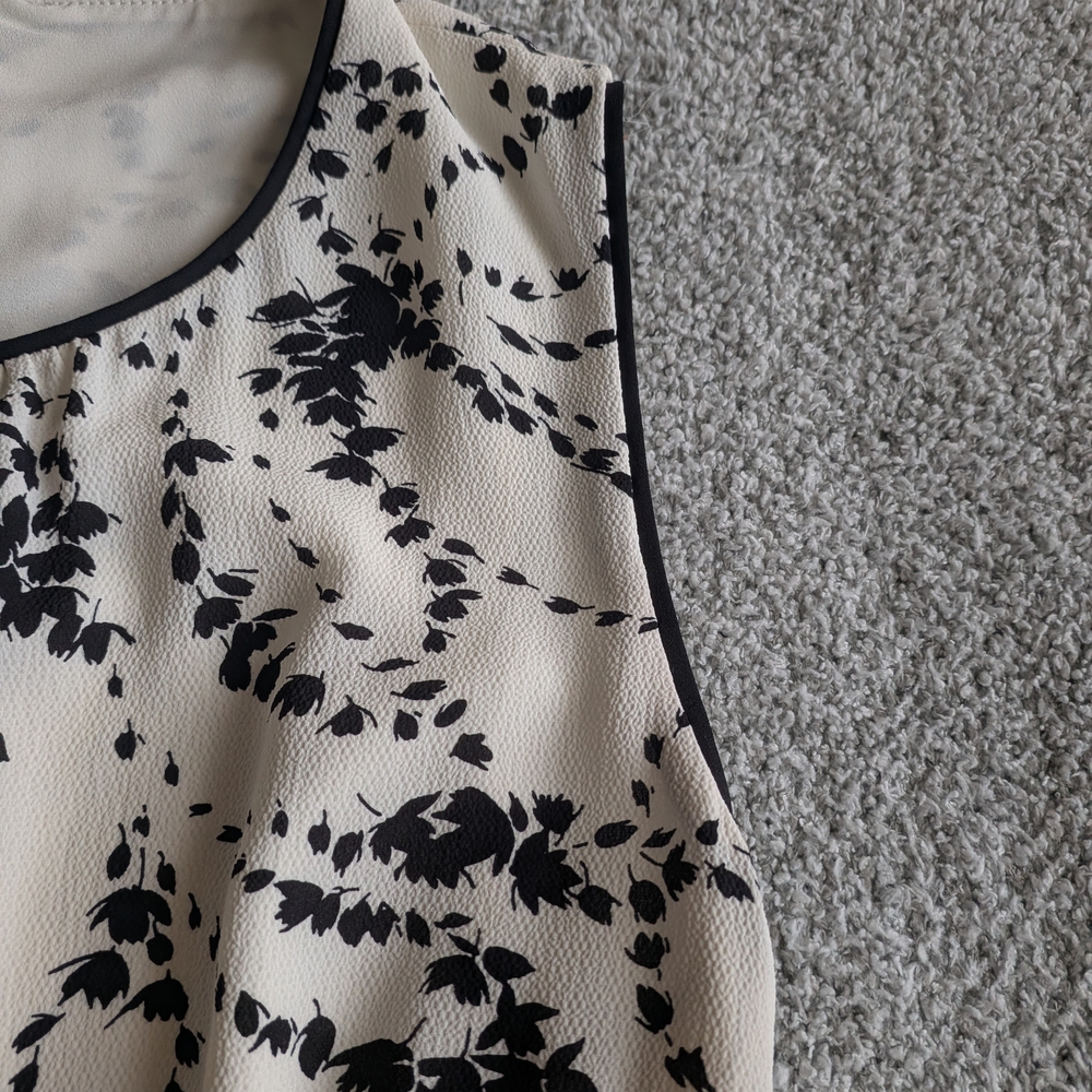 Talbots Black and Cream Floral Midi Dress - Picture 6 of 9
